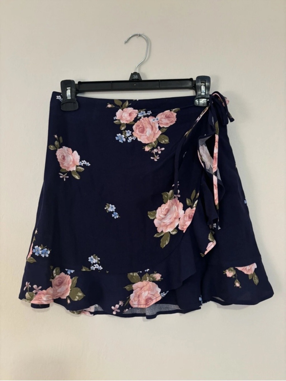 Altar’d State Skirt Women’s Size Small Navy Blue Floral Pink Wrap Skirt NEW